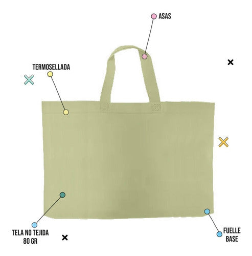 10 Extra-Large Non-Woven Fabric Bag 70x50x12cm With Handle 7