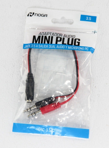 Headset Microphone Adapter 2x1 3.5 mm 4c PC PS4 X 2U Htec 2
