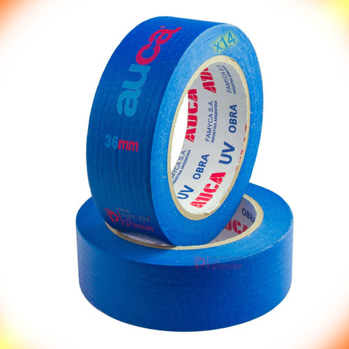 Auca Cinta Papel Azul 36mm X 14 Enmascarar Pintor Uv 1