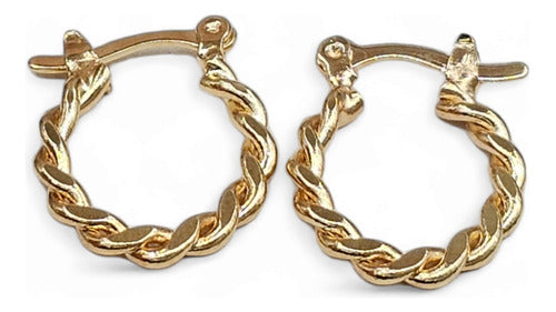 Cracco Italian Hoop Earrings Laminated in 18K Gold 201103 5