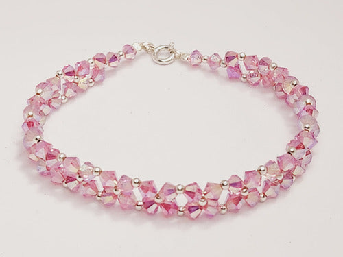 Swarovski Rose AB 2x Silver 925 Bracelet 2