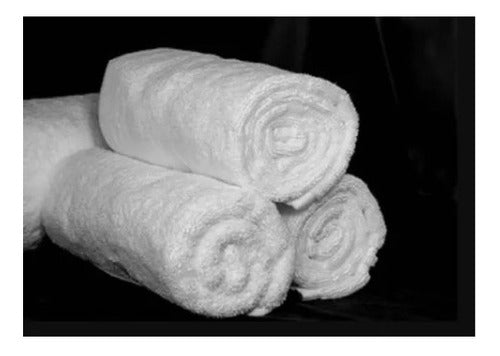 LA PRIMA White Towel for Hairdressing 100% Cotton 360g 50x60 Approx 0