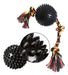 Pet Toy Set Black Ball Rope Puller 3 Knots Large 6