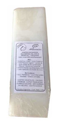 GP Artesanías Glycerin Soap Bar White 1kg - 100% Vegan 0