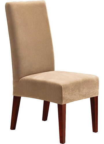 Sure Fit Cream Home Décor Stretch Piqué Short Dining Room Chair Slipcover 0