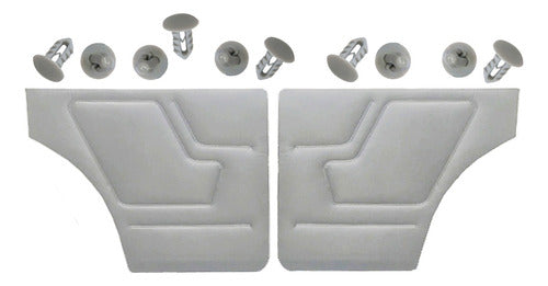 Set of 2 Upholstered Rear Door Panels Fiat 147 Gray + Clips 0