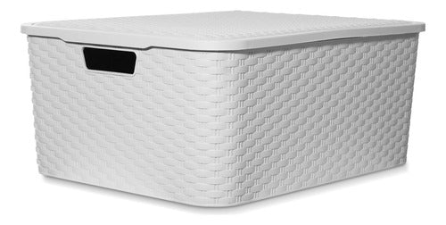 Simply Canastos Caja Organizador Simil Rattan Grande Xl Pack X 3 Un 1