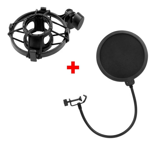 AVG PRO Kit Shock Mount Araña + Filtro Anti Pop Radio Locucion Cuota 0