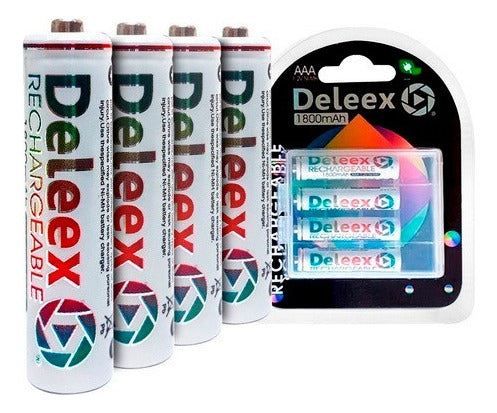 Deleex Rechargeable AAA Batteries x 4 Units 1800mAh in Blister 3