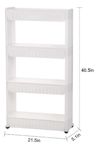 Carrito Organizador Fina Auxiliar 4estantes Con Ruedas Tcweb 4