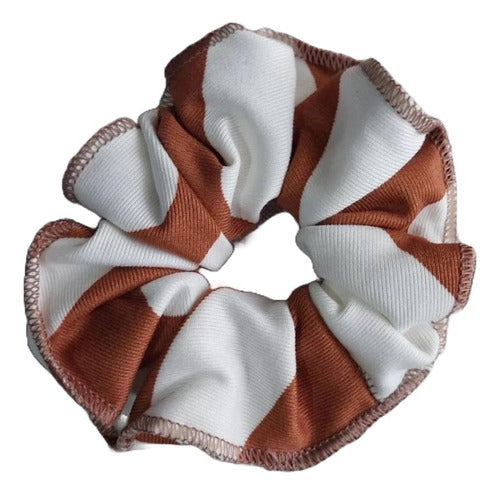 MYS Colita De Pelo Scrunchie De Microfibra Estampada Rayas 0