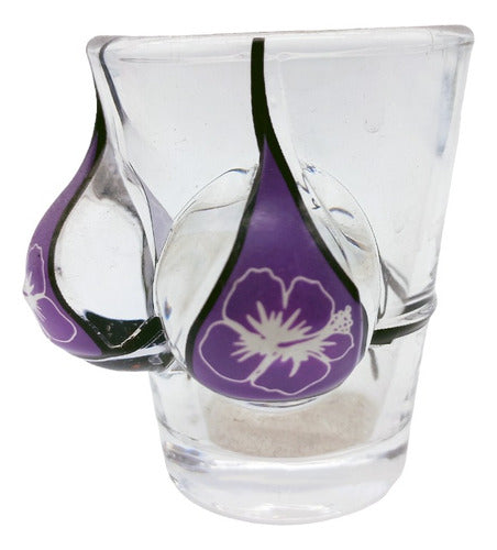 Adorno Vaso Shot Con Corpiño Violeta 0