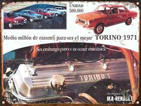 Club del Poster Cartel Chapa Publicidad Antigua Torino 1971 Renault L240 1