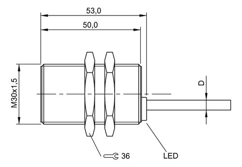 Sensor Inductivo M30 Pnp Na Con Cable 2m Balluff- Bes00aa 1