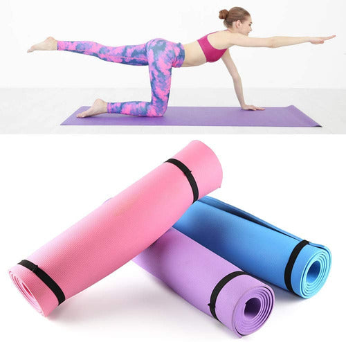 Yoga Pilates Fitness Exercise Mat 5mm - Blue PVC Mat 6