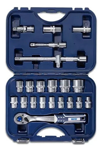 BREMEN 6660 Socket Wrench Set Kit 1/2" 22 Pieces with Case 0