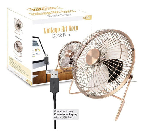 Twitfish Vintage Art Deco Usb Escritorio Ventilador 6 1