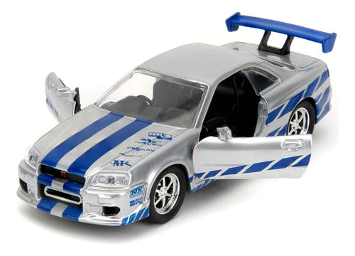 Coche Nissan Skyline Gt-r En Plata/azul, 12,7 Cm De Largo 5