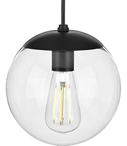 Atwell Collection 1-light Clear Glass Globe Matte Black Mode 0