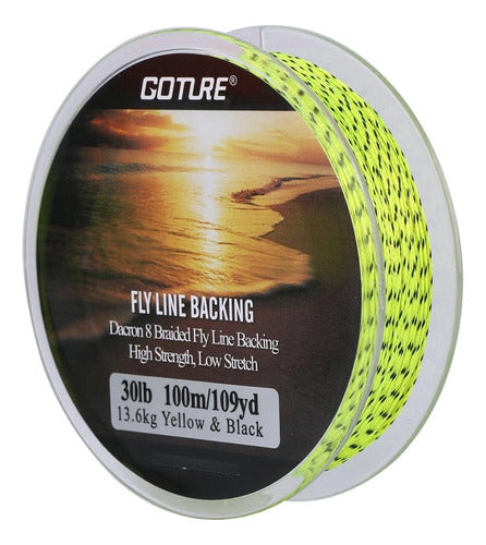 Goture Dacron Línea Pesca Mosca 20lb 109yd (amarillo/negro) 1