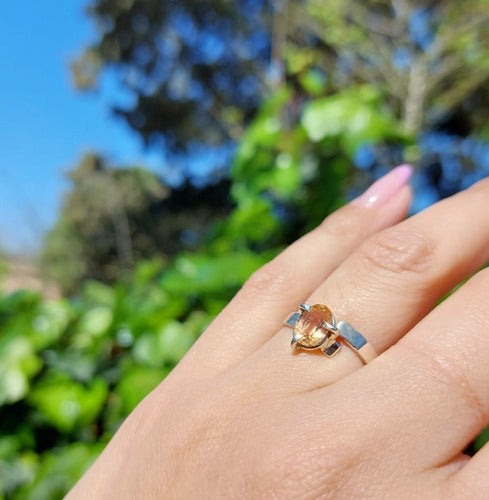 Imperial Topaz Adjustable Ring 925 Silver. Unique!! 3