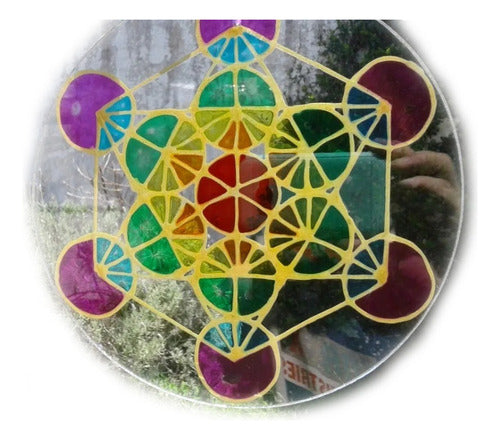 Metatron Cube Mandala with 7 Chakra Pendant 0