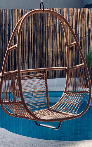 Disol.shop Hanging Hammock, Acapulco Chair, Brown Jute-Like 2