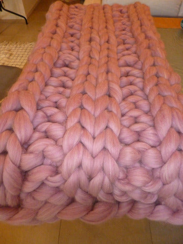 Handwoven Wool Throw Blanket - 1m x 0.54m 2