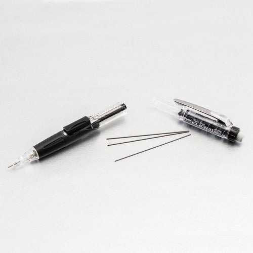 Pentel Twist-Erase PD275TA Click Mechanical Pencil, 0.5mm, Pack of 12, Clear Barrel, Black Grip 5