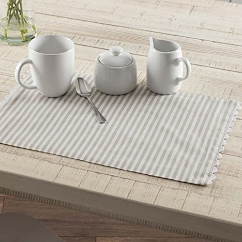 Piper Classics Farmhouse Ticking Stripe Taupe Tiers Juego De 0