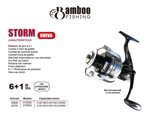 Bamboo Reel Storm 5000 Front Brake 7 Bearings 1