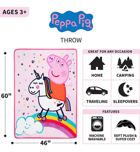 Peppa Pig Kids Bedding Super Soft Micro Raschel Throw, 46 In 2