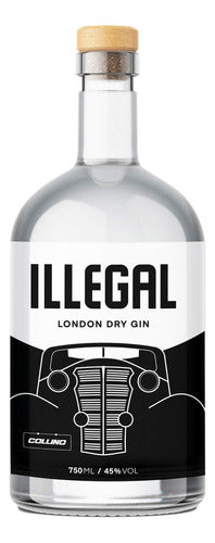 Illegal London Dry Gin 750 ml + 6 Gintonic Glasses by Collino 0