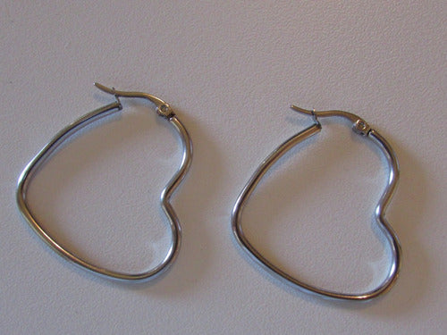 Surgical Steel Heart-Shaped Earrings 0