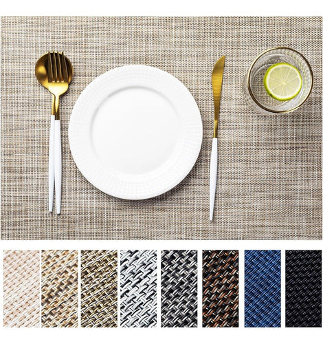 Lexmore Individual Placemat Set of 8 Vinyl/Plastic Table Mats 0