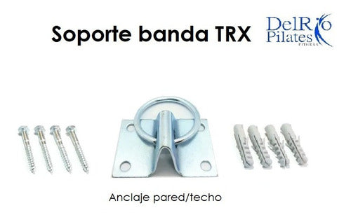 FABRICA DELRIOPILATES Soporte Para Banda Trx, Anilla + 4 Tarugos + 4 Tirafondos 0