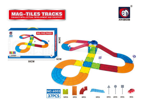 Mag-Tiles Magnetic Blocks Car Track Set - Tiraboschi 1