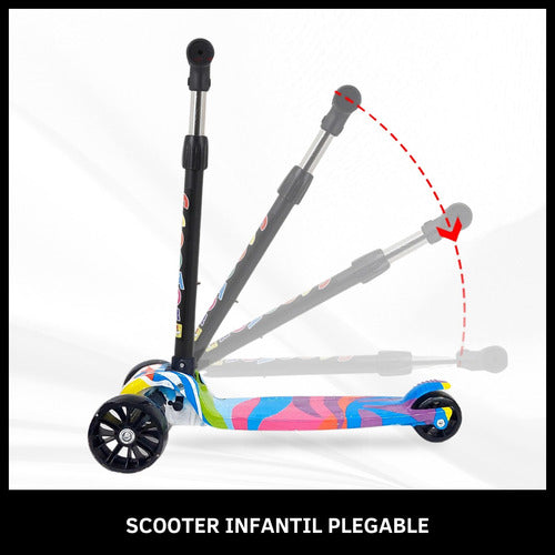 Folding 3-Wheel Kids Scooter with Lights, Adjustable Height 6