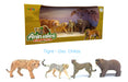 Wabro Jungle Animal Toy Family Tiger Bear Cheetahs Playsets X4 4