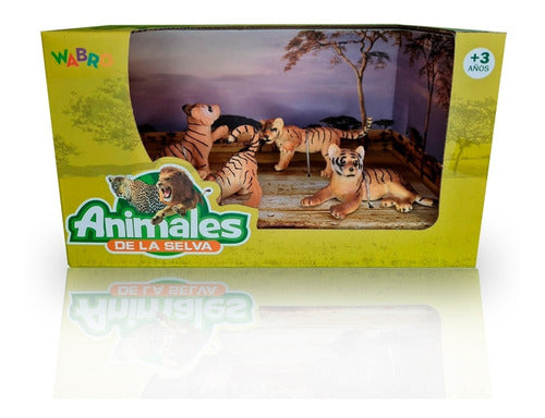 Wabro Animal World Puppy Tigers Playset Pack of 4 0