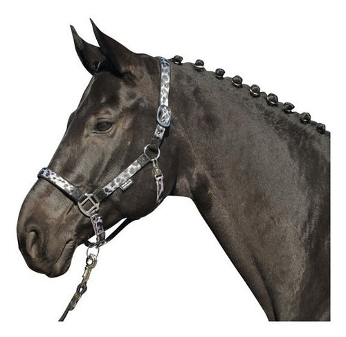 HKM Jacaranda Nylon Horse Muzzle with Halter 0