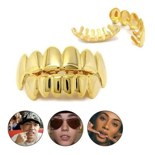 Boca Dientes Parrillas Super 14k Gold Plated Grillz 0