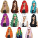 Kit Hairnet for Wig Fixing + Long Wavy Multicolor Fantasy Wig 3
