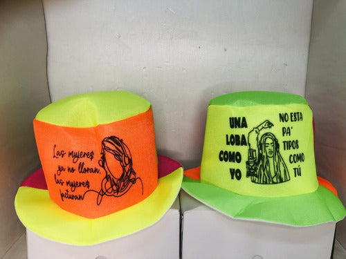 10 Galeras Fluo Shakira Frase, Sombreros Fluo 3