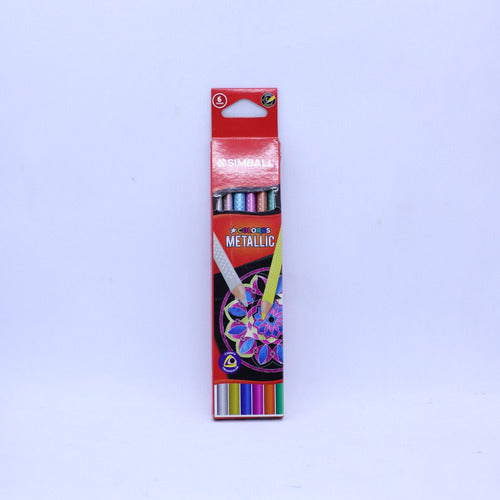 Simball Metallic Color Pencils Grip Triangular Body X6 1