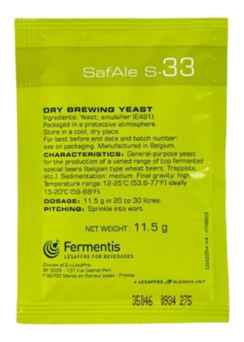 Fermentis Safbrew S-33 (11.5 Grams) 0