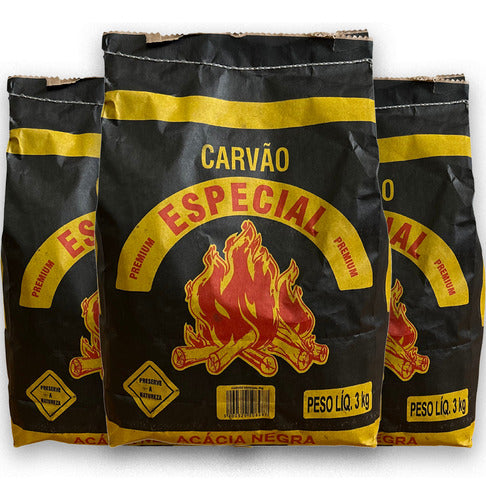 Carvão Vegetal Brasa Forte Para Churrasco 9kg Frete Grátis 0