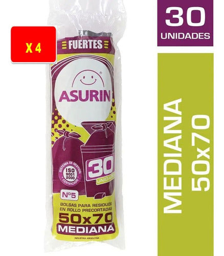 Asurin Medium Garbage Bags 50x70 X 4 Packs 0