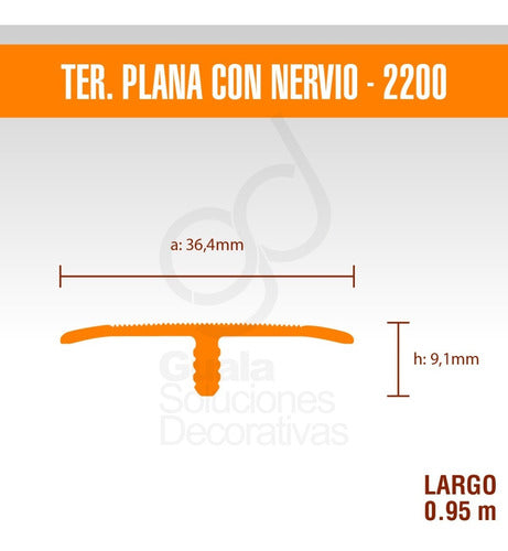 Guala Varilla Plana Nervio Aluminio Flotante 36.4mm 95cm 2201 Pq 3