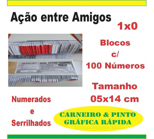 3000 Números Cupons Para Sorteio Com Canhoto Numerado 1